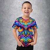 economico Animali 3D per Ragazzo-Da ragazzo 3D Pop art Animali Arcobaleno maglietta T-shirt Manica corta Estate Primavera Di tendenza Essenziale Bambino 4-12 anni Girocollo Esterno Informale Giornaliero Standard