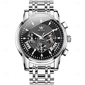 economico Orologi al quarzo-OLEVS Da uomo Orologio al quarzo Di tendenza Orologio casual Orologio da polso Visualizzazione delle fasi lunari Luminoso Calendario Cronografo Acciaio Guarda