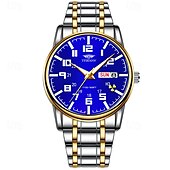 economico Orologi al quarzo-1 pz nuovo acciaio inossidabile con orologio da uomo digitale calendario settimanale display moda tendenza vita viaggio luminescente tempo libero sport affari orologio regalo di compleanno regalo di