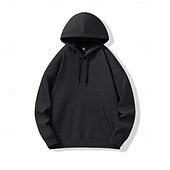 abordables Sudaderas y Sudaderas Elite para Hombres-Hombre Sudadera Negro Blanco Con Capucha Plano Deporte Diario Festivos Algodón Ropa de calle Fresco Casual Primavera &amp; Otoño Ropa Sudaderas con capucha Sudaderas Manga Larga