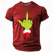 cheap Funny Christmas Outfit-Christmas Men&#039;s Funny Christmas 3D T-shirts Santa Claus Fashion Athleisure 3D Print Tee Party Street Light Blue Black Light Green Short Sleeve Crew Neck Summer Spring Clothing Apparel S M L XL