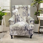 baratos Capa para Poltrona de Costas Largas-capa para cadeira com encosto de orelha floral capa elástica e durável com design floral elegante, perfeita para proteger e realçar sua cadeira com encosto de orelha, ideal para uma decoração de sala