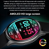 cheap Smart Wristbands-696 ZW60 Smart Watch 1.43 inch Smart Band Fitness Bracelet Bluetooth Pedometer Call Reminder Sleep Tracker Compatible with Android iOS Women Men Hands-Free Calls Message Reminder IPX-0 44mm Watch Case