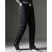 abordables pantalons décontractés-Men's Sherpa Fleece Pants Sweatpants Joggers Trousers Pocket Drawstring Elastic Waist Plain Comfort Warm Sports Outdoor Daily Fashion Casual Black 1# Black Micro-elastic