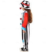 levne Děsiví klauni-Žolík Klaun předvečer Všech svatých Úbory Kostým Kombinéza cirkus Karnevalový kostým Cosplay kostým Dětské Chlapecké Dívčí předvečer Všech svatých Karneval Mardi Gras Výkon Párty Jednoduch
