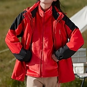 preiswerte Fleece &amp; 3 in 1 Jacken-Damen Soft Shell Jacke Wanderjacke Winter Draussen warm Fleece-Futter Windundurchlässig Wasserdicht 3-in-1-Jacke Vliesjacken Windbreaker-Jacke Reisen Hellrosa Schwarz Weiß Gelb Rosa
