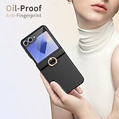 Недорогие Чехлы для Samsung-Чехол для телефона для Samsung Galaxy Z Flip 6 Z Flip 5 Задняя Обложка Кольцевой Застежка Ударопрочный Ретро PC