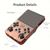 cheap Game Consoles-R36S Handheld Game Console 3.5 Inch IPS Screen Retro Game Console Linux System Screen Portable Pocket Video Player Travel Essentials 64GB and128G Extra Large Memory