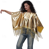 economico Cime-Anni &#039;80 Hip Pop Metallico Lucido Mantello Hippie Frange Per donna Costume di Carnevale Carnevale martedì grasso Performance Feste Parata dell&#039;Orgoglio Adulti Mantello