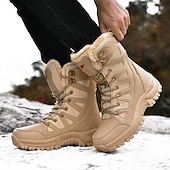 baratos Botas de combate-botas táticas de inverno masculinas – botas de neve quentes, forradas com pele sintética, impermeáveis, de cano alto e com sola antiderrapante, ideais para caminhadas ao ar livre e clima frio