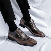 baratos Formal-sapatos oxford masculinos bronze metálico com padrão de crocodilo e detalhes perfurados - calçados formais elegantes para casamentos, festas e eventos empresariais
