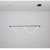 economico Luci a sospensione-lampada a sospensione lineare sottile in metallo con tubo lungo e paralume in silicone lampada a sospensione a led lampade a goccia nere a flute 110-240v