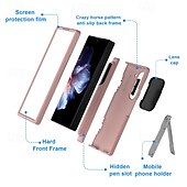 economico Cover Samsung-telefono Custodia Per Piega a Z 6 Per retro Con supporto Portamatite Resistente agli urti Retrò TPU PC