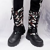 tanie Buty zimowe i śniegu-męskie zimowe buty śnieżne w kamuflażu z wodoodporną cholewką i pluszową podszewką - wytrzymała, antypoślizgowa podeszwa, regulowany pasek, idealne do aktywności na świeżym powietrzu