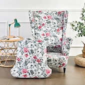 cheap Wingback Chair Cover-Stretch Printed Wingback Chair Cover Armchair Cover Durable and Elastic Slipcover with Stylish Print Design Perfect for Protecting and Refreshing Your Wingback Chair Ideal for Home Decor