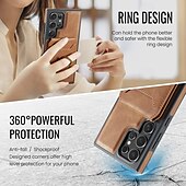 Χαμηλού Κόστους Samsung Θήκη-τηλέφωνο tok Για S24 Ultra S24 Plus S24 S23 S25 Ultra Πίσω Κάλυμμα με βάση στήριξης Μαγνητική Υποστήριξη ασύρματης φόρτισης Ρετρό TPU PU δέρμα