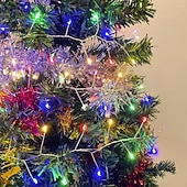 お買い得  ソーラーストリングライト-ソーラーパワー爆竹ストリングライト 6m 200LED - 屋外ガーデン芝生装飾、エネルギー効率の高い銅線とソーラーバッテリー、庭、窓、フェンス、木の照明に最適