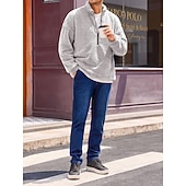 economico Felpa con cappuccio in pile-Per uomo Felpa con cappuccio Sherpa morbido Felpa con cappuccio e zip corta Nero Blu marino Verde Cachi Grigio Con Cappuccio Semplice Tasca Sport &amp; Outdoor Quotidiano Ferie Streetwear Cool Casual