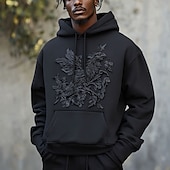 cheap Men&#039;s 3D Hoodies-Men&#039;s Eagle Hoodies Sweatshirt Outerwear Hooded Sweatshirt Crew Neck Fashion 3D Print Party Holiday Streetwear Black Purple Drawstring Fall Winter Designer