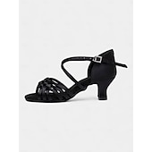abordables Chaussures de danses latines-sandales de danse holographiques argentées pour femmes avec semelle en daim souple, design à brides croisées et talon bas - idéales pour la salsa, la danse latine et la danse de salon