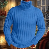 cheap Men&#039;s Pullover Sweater-Men&#039;s Turtleneck Sweater Pullover Sweater Jumper Knit Sweater Mens Turtle Neck Jumper Ribbed Knit Regular Knitted Pit Plain Roll Neck Keep Warm Modern Contemporary Daily Wear Going out Clothing