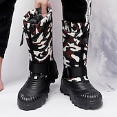 tanie Buty zimowe i śniegu-męskie zimowe buty śnieżne w kamuflażu z wodoodporną cholewką i pluszową podszewką - wytrzymała, antypoślizgowa podeszwa, regulowany pasek, idealne do aktywności na świeżym powietrzu