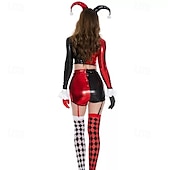 olcso Női jelmezek-cirkusz Harley Quinn Bohóc Farsangi jelmez Felszerelések Jelmez Felnőttek Női Szerepjáték Teljesítmény Parti Színpad Farsang Mardi Gras Könnyű farsangi jelmez