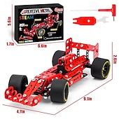 economico Costruzioni giocattolo-kit di costruzione modello auto scala 120 auto da corsa modello in metallo progetto stem costruzione progetti stem giocattoli per ragazzi 8-12 veicolo rosso fai da te assemblaggio modello in metallo