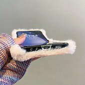 Недорогие Чехлы для Samsung-телефон Кейс для Назначение Z-флип 6 Z Flip 5 Z Flip 4 Z Flip 3 Кейс на заднюю панель Защита от удара Ретро Плюш