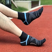 economico calzini da uomo-Per uomo 2 coppie Confezioni multiple Calzini Squadra di calcio Calzini da corsa Calzini casual Nero Blu Colore Strisce Sportivo Giornaliero Da mare Di base Medio spessore Primavera Autunno Di