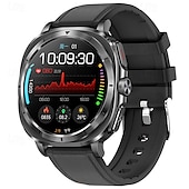abordables Montres connectées-iMosi ET492 Montre intelligente 1.43 pouce Smartwatch Montre Connectée Bluetooth ECG + PPG Surveillance de la température Podomètre Compatible avec Android iOS Femme Hommes Mode Mains-Libres