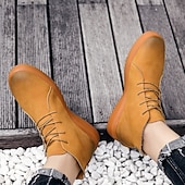 abordables Bottines-bottines décontractées en similicuir pour hommes avec design à lacets, semelle antidérapante confortable, parfaites pour un usage quotidien et des activités de plein air