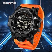 billiga Digitala klockor-SANDA Herr Digital klocka Utomhus Sport Mode Vardaglig klocka Självlysande Alarmklocka Datum vecka VATTENTÄT TPU Klocka