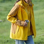 preiswerte Fleece &amp; 3 in 1 Jacken-Damen Soft Shell Jacke Wanderjacke Winter Draussen warm Fleece-Futter Windundurchlässig Wasserdicht 3-in-1-Jacke Vliesjacken Windbreaker-Jacke Reisen Hellrosa Schwarz Weiß Gelb Rosa