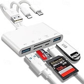 levne Počítače a kancelář-5v1 čtečka sd karet usb hub pro iphone ipad macbook usb 3.0 typ c na sd tf čtečka paměťových karet flash disk otg adaptér