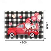 お買い得  Placemats＆Coasters＆Trivets-バレンタインデーのプレースマット4枚セット。ハートやバラの模様が描かれたロマンチックで装飾的なテーブルマット。丈夫で耐熱性があり、ダイニングテーブルの装飾に愛のタッチを加えるのに最適です。