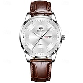 preiswerte Quarz-Uhren-1 Neue Mode Trend Herren Business Quarz Uhr Kalender Woche Anzeige Lebensreise Leuchtende Freizeit Sport Herren Armbanduhr Geschenk Ideale Wahl