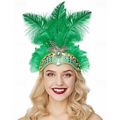 levne Příslušenství-brazilský předvečer Všech svatých Čelenka Peří Dospělé Dámské předvečer Všech svatých Karneval Mardi Gras Párty Plesová maškaráda Karneval v Benátkách Jednoduché Halloweenské kostýmy Oblékněte se