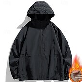 economico Softshell, pile e giacche da escursionismo-Per uomo Giacca con cappuccio Giacca in pile da escursione Inverno All&#039;aperto Tenere al caldo Fodera di vello Giacche in pile Cerniera intera Scalate Campeggio / Escursionismo / Speleologia Viaggi