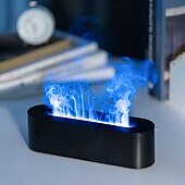 cheap Humidifiers &amp; Dehumidifiers-Aroma Diffuser Humidifier Fireplace Flame Diffuser Aromatherapy Essential Oil Diffuser USB Simulated Flame Diffuser 150mL ABS