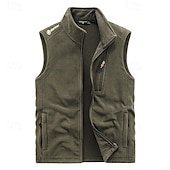 preiswerte Westen-Herren Weste für Wanderer Wander-Fleeceweste Ärmellos Weste Außen warm Fleece-Futter Komfortabel Winter Mehrere Taschen Polyester Schwarz Armeegrün Dunkelblau Jagd Angeln Klettern