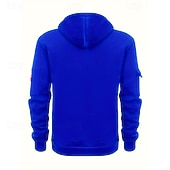 voordelige basic hoodies voor heren-Voor heren Trui met capuchon Hoodie met kwartrits Zwart Wijn Marineblauw blauw Bruin Capuchon Effen Zak Sport &amp; Outdoor Dagelijks Feestdagen Polyester Streetwear Basic Casual Lente &amp; Herfst Kleding