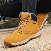 baratos Botas de caminhada-botas de inverno masculinas impermeáveis e isoladas com sola de borracha antiderrapante e forro de pele sintética para caminhadas ao ar livre