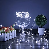 economico Striscie luci USB-2 luci a LED USB, luci fatate impermeabili in filo di rame/argento da 2 m, 3 m, 5 m, 10 m e 20 m per decorazioni natalizie, per matrimoni e feste