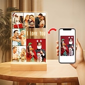 cheap Gifts-Personalized Light Up Photo Lamp Valentines Anniversary Gifts Custom Photo Frames with Night Light Unique Birthday Gifts for Valentine's Day Couples Him &amp; Her