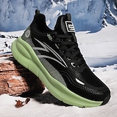 billige Sneakers til herrer-løpesneakers med varmt fôr for menn, lette, polstrede atletiske sko med snøredesign for vintersport utendørs og daglig bruk