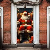 levne Vánoční kryty dveří-vánoční ozdoby na dveře kryty dveří Vánoce Santa jízda na kole tapisérie dveřní závěs dekorace pozadí vnitřní / venkovní banner dveří pro přední dveře statek vánoční dovolená party dekorace zásoby