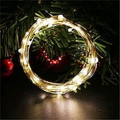 cheap Battery String Lights-Elegant Wedding Reception Party 10pcs LED Copper Wire Fairy Lights, Battery-Powered Christmas String Lights for Bedroom, Garden, Wedding &amp; Party Decor 1-10M