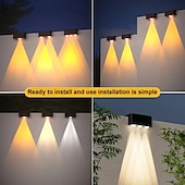 cheap Outdoor Wall Lights-4/8pcs Solar Powered Outdoor Wall Lights Garden Pathway Step Lights High-Efficiency Silicon Panels No Wiring Required Optical Control with Installation Hardware