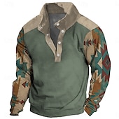 economico Felpe Etniche Vintage-Per uomo Etnico Felpa Felpa Felpa Chiusura lampo quarto Giornaliero Etnico Vacanze Con stampe Per eventi 1/4 zip Inverno Primavera &amp; Autunno